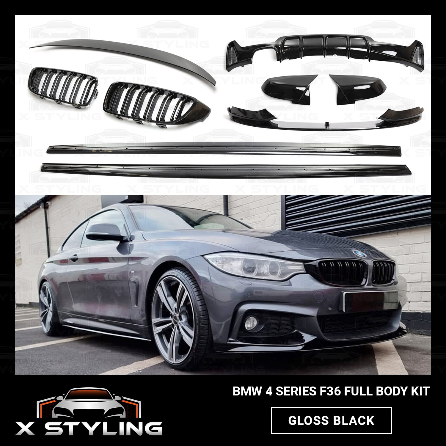 M Performance Style Full Body Kit BMW 4 Series F36 Grand Coupe Gloss