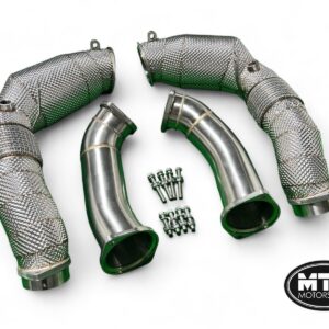 BMW F95 X5M X6M DOWNPIPES 200 CELL HI-FLOW SPORTS CATS & HEAT SHIELD 2021- LCI