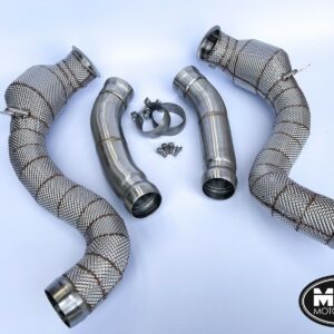 Mercedes C63 C63S Downpipes with 200 Cell Hi-Flow Sports Cats & Heat Shield 14- | MTC Motorsport
