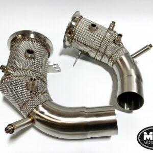 Porsche Turbo/Turbo S 992 Downpipes with 200 Cell Hi-Flow Sports Cats & Heat Shield | MTC Motorsport