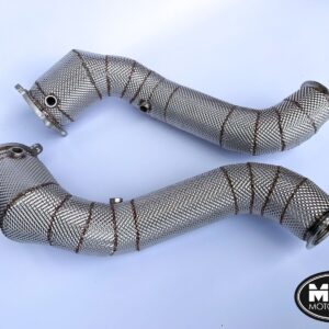 McLaren Senna Downpipes with 200 Cell Hi-Flow Sports Cats & Heat Shields | MTC Motorosport