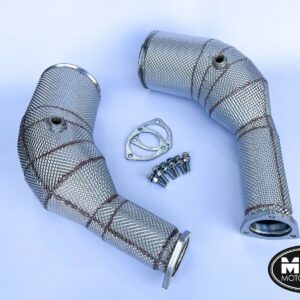 Audi RS6 C8 Downpipes with 200 Cell Hi-Flow Sports Cats & Heat Shield