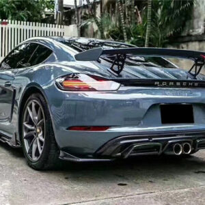 2017-2023 Porsche 718 Cayman & Boxster AM Style Carbon Fiber Rear Lip with Caps