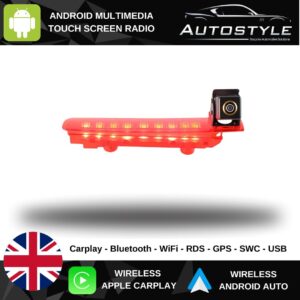 VW Transporter T5 T6 Van 1080P 170° Fisheye Lens LED Brake Light Reverse Camera