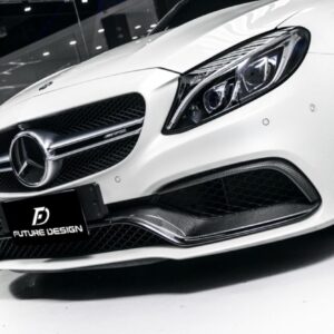 Future Design Carbon Carbon Fiber OEM Style Front Bumper Trim Lower Grill Surround for W205 C63 C63S AMG Sedan Coupe 2015-2020