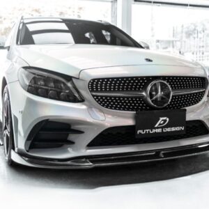 Future Design Carbon Carbon Fiber Front Lip FD GT for W205 C300 2019-ON 2 Door Coupe 4 Door Sedan