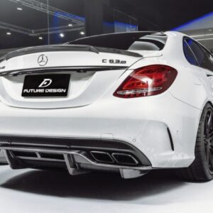 Future Design Carbon Fiber Rear Diffuser PSM Style for W205 C63 AMG Sedan 2015-2018