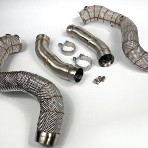 Mercedes C63 S AMG Decat Downpipes With Heat Shield W205 C Class | MTC Motorsport