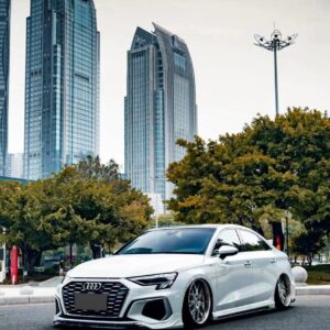 AERO CARBON - AUDI A3 / S3 8Y ABS PLASTIC GLOSS BLACK FRONT LIP