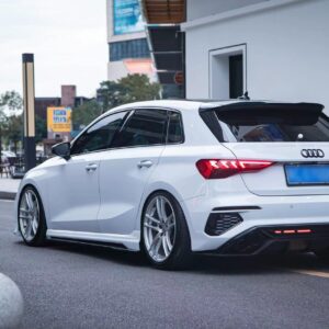 AERO CARBON - AUDI A3 / S3  8Y ABS PLASTIC GLOSS BLACK LED REAR DIFFUSER