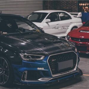 TAKD - AUDI A3 / S3 / RS3 8V  DRY CARBON FIBRE DOUBLE-SIDED HOOD BONNET