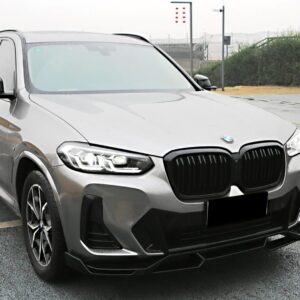 AERO CARBON - BMW X3 G01 / X4 G02 LCI GLOSSY BLACK FRONT LIP V STYLE