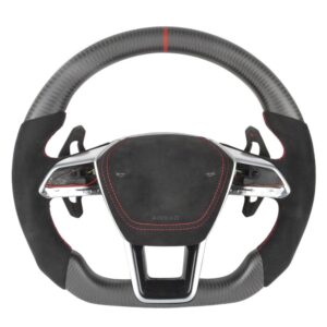 AUDI A6/S6/RS6 & A7/S7/RS7 C8 CARBON FIBRE / ALCANTARA FLAT BOTTOM CUSTOM STEERING WHEEL