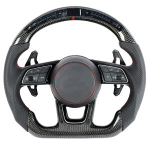 AUDI B9 CARBON FIBRE / LEATHER LED FLAT BOTTOM CUSTOM STEERING WHEEL