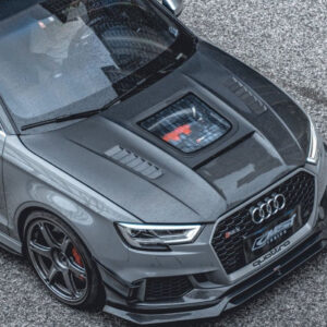CMST - AUDI A3 / S3 / RS3 8V CARBON FIBRE TRANSPARENT GLASS BONNET HOOD