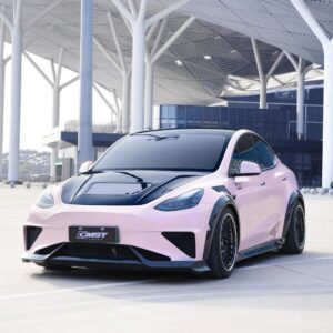 CMST - TESLA MODEL Y TRANSPARENT GLASS CARBON FIBRE BONNET HOOD