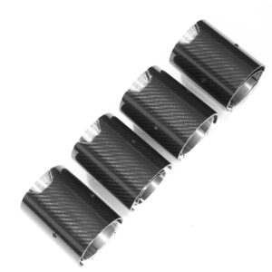 BMW M2/M3/M4/M5 F10/F80/F82/F83/F87 CARBON FIBRE EXHAUST TIPS - CHROME x4