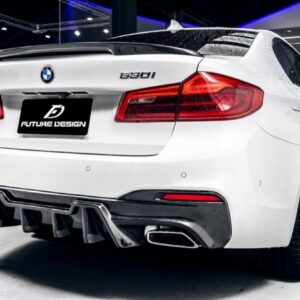FUTURE DESIGN - BMW 5 SERIES G30 PRE LCI CARBON FIBRE REAR DIFFUSER  ( GT STYLE )