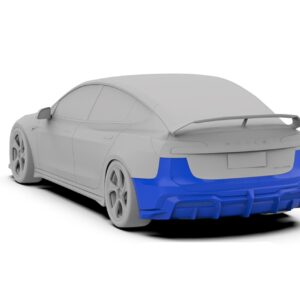 ROBOT - TESLA MODEL 3 HIGHLAND 2024+ FRP / CARBON FIBRE REAR BUMPER AND DIFFUSER "HACKER" STYLE