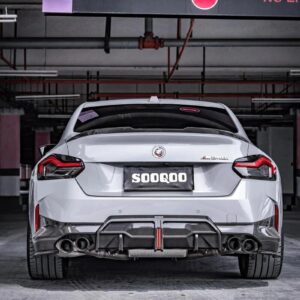 SOOQOO - BMW 2 SERIES G42 / M240I DRY CARBON FIBRE REAR LED DIFFUSER