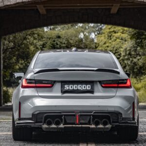 SOOQOO - BMW M3 G80 G81 / M4 G82 G83 CARBON FIBRE DIFFUSER WITH BRAKE LIGHTS + REAR SPLITTERS