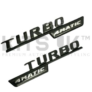 Mercedes A35 Gloss Black Turbo 4Matic Badge Set