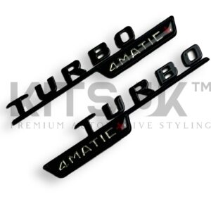 Mercedes A45s Gloss Black Turbo 4Matic+ Badge Set
