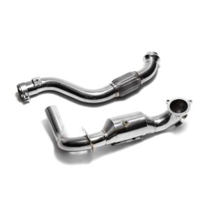 Armytrix High-flow Performance De-catted Down Pipe With Cat Simulator + Link Pipe for Mercedes Benz W176 A180 A200 A250 (2012-2015)