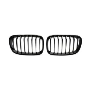 MHC Black BMW 1 Series Pre-LCI Single Slat Front Grilles In Gloss Black (F20/F21)