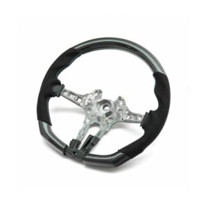 SHFT BMW F Series Flat Bottom Steering Wheel In Gloss Carbon Fibre & Alcantara