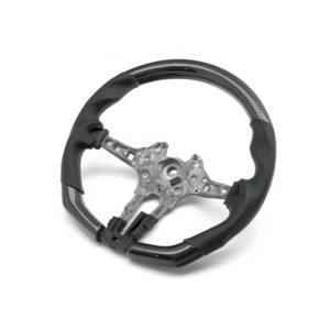 SHFT BMW F Series Flat Bottom Steering Wheel In Gloss Carbon & Perforated Leather