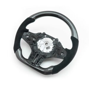 SHFT BMW G8X Flat Bottom Steering Wheel In Gloss Carbon Fibre & Alcantara (G80 M3, G82 M4 & G87 M2)